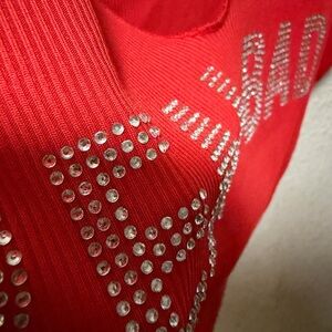 Red Top with Rhinestone Embellishments
